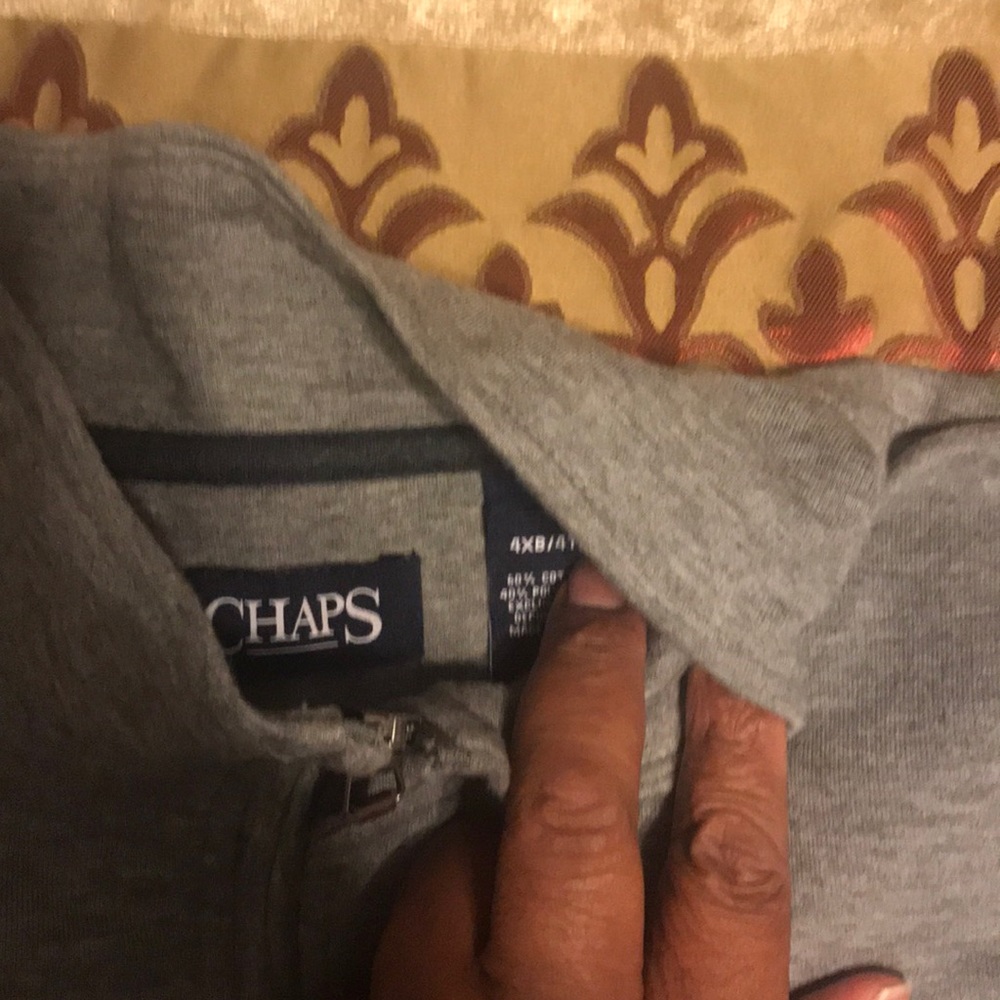 1/4 Zip Gray Chaps Long Sleeve Shirt (worn once) - Picture 3 of 3
